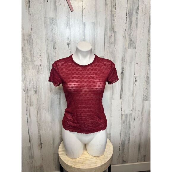 NOBO red mesh blouse size medium - Picture 6 of 8